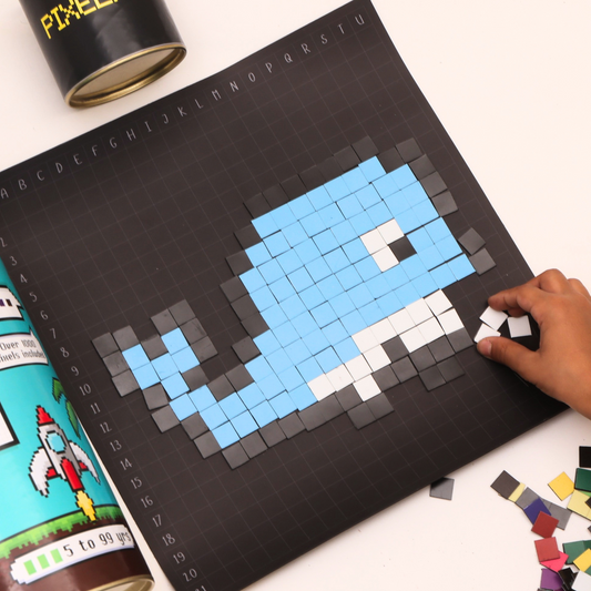 Toynama Pixel Pop Black Magnetic DIY Art Kit, 1100 Pixels, 30 Designs, Educational App, Gift for Kids & Adults