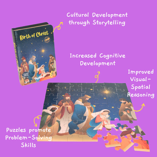 Buddhas Bodhi, Birth of Christ 49 Pcs Set of 2 Jigsaw Puzzles Ages 3+