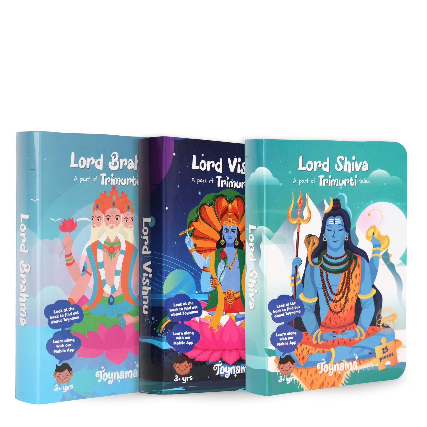 Brahma, Vishnu and Shiva 25, 49 and 100 Pcs Jigsaw Puzzles Ages 2+