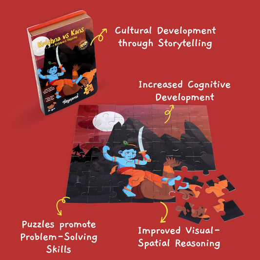 Krishna V Kans 49 Pcs Jigsaw Puzzles Ages 3+