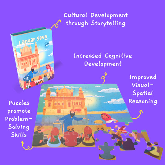 Langar Seva, Buddhas Bodhi 49 Pcs Set of 2 Jigsaw Puzzles Ages 3+