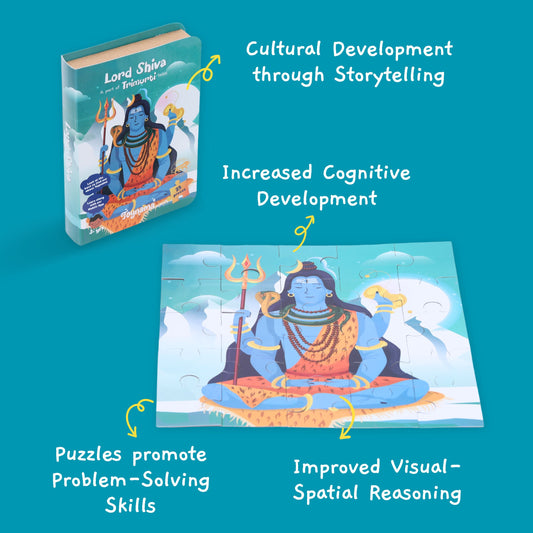 Hanuman, Shiva, Ramayan 25 Pcs Set of 3 Jigsaw Puzzles Ages 3+