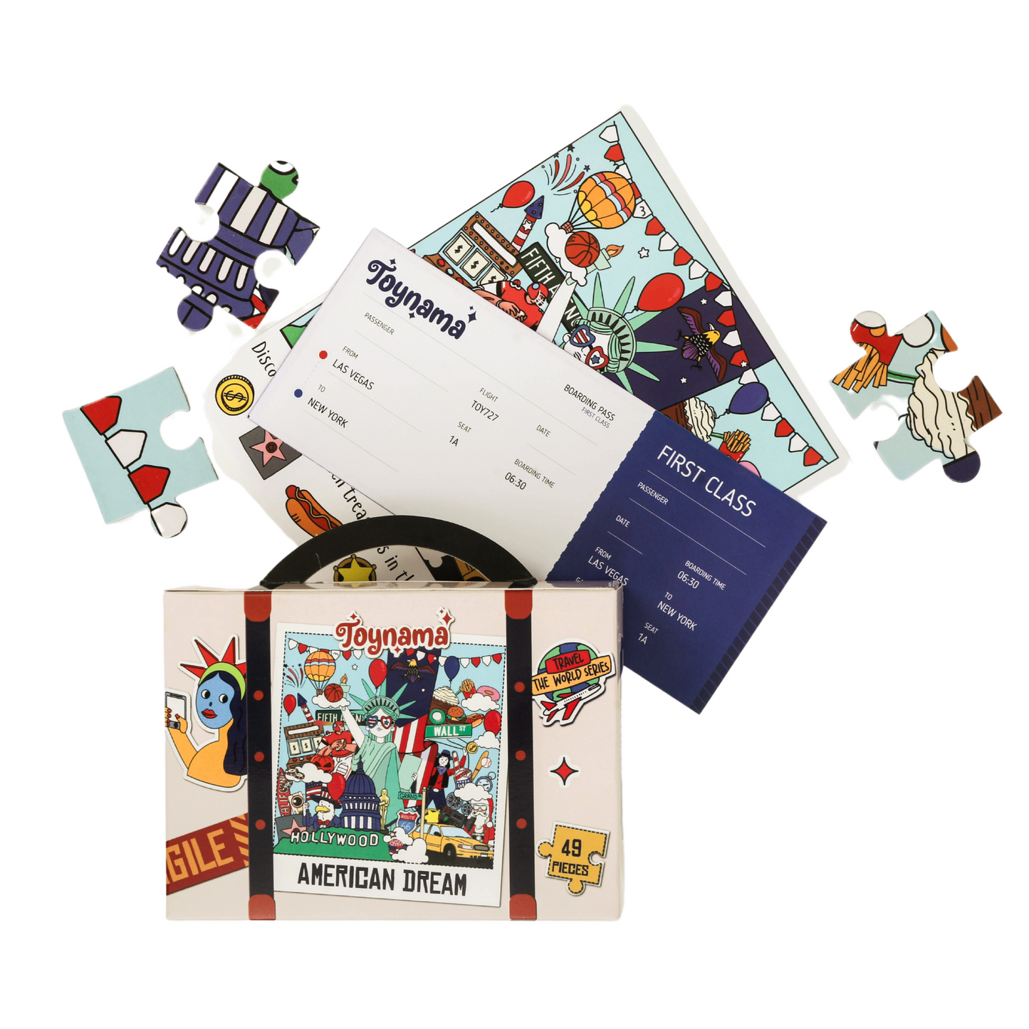 The American Dream 49 Pieces Ages 4+ | USA Culture Interactive Learning with App | Educational Gift