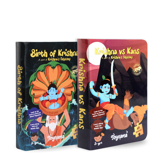Birth of Krishna and Krishna v Kans 49 Pcs Set of 2 Jigsaw Puzzles Ages 3+