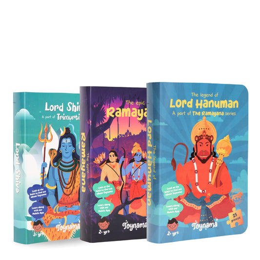 Hanuman, Shiva, Ramayan 25 Pcs Set of 3 Jigsaw Puzzles Ages 3+