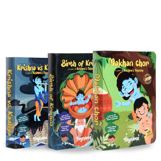 Krishan v Kaaliya, Birth of Krishna and Makhan Chor 25, 49 and 100 Pcs Jigsaw Puzzles Ages 2+