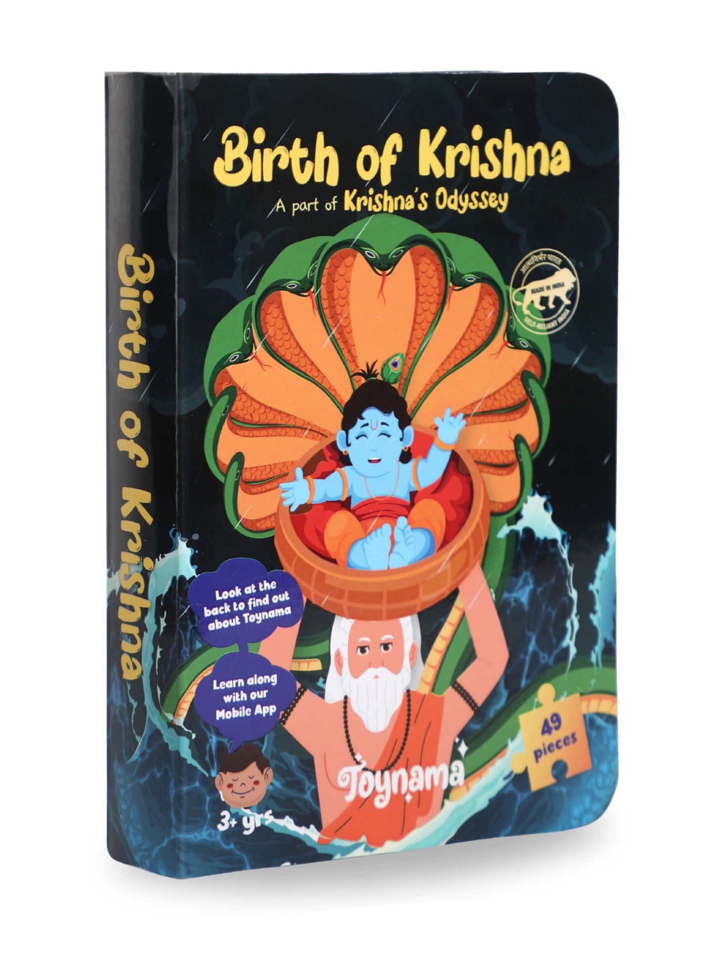 Krishan v Kaaliya, Birth of Krishna and Makhan Chor 25, 49 and 100 Pcs Jigsaw Puzzles Ages 2+