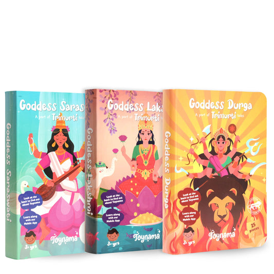 Saraswati, Lakshmi and Durga 25, 49 and 100 Pcs Jigsaw Puzzles Ages 2+